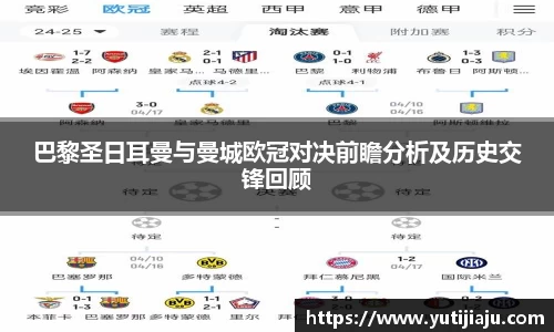 巴黎圣日耳曼与曼城欧冠对决前瞻分析及历史交锋回顾